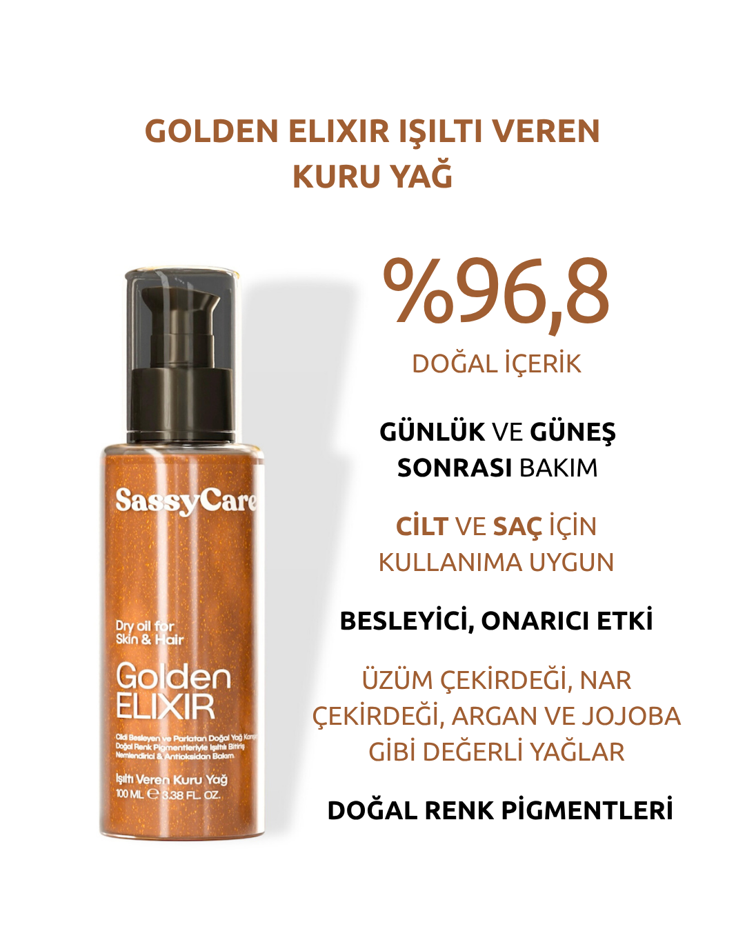 Golden Elixir Işıltı Veren Besleyici Kuru Yağ